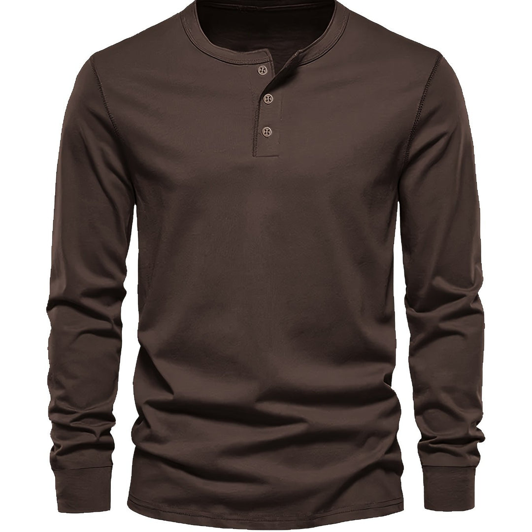 Seth | Men's Long Sleeve Cotton Henley
