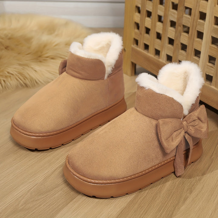 Noelle | Cozy Bow Ankle Boots
