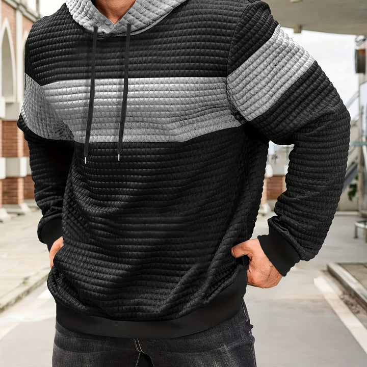 Grayson | Textured Color-Block Hoodie
