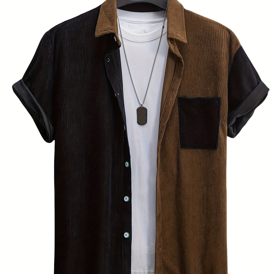 Dexter | Men's Bohemian Patchwork Button-Up Shirt