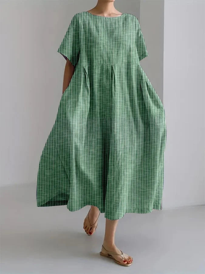 Marlowe | Relaxed Pinstripe Midi Dress