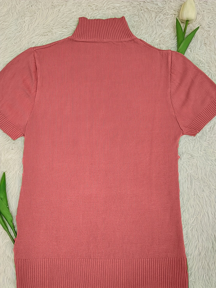 Marguerite | Refined Mock-Neck Short Sleeve Top