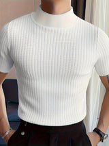 Kevin | Men's Ribbed Knit Mock Neck T-Shirt