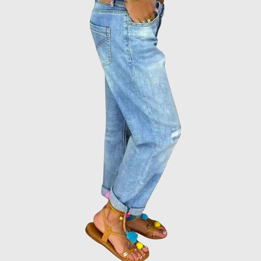 Heather | Relaxed Button-Front Jeans