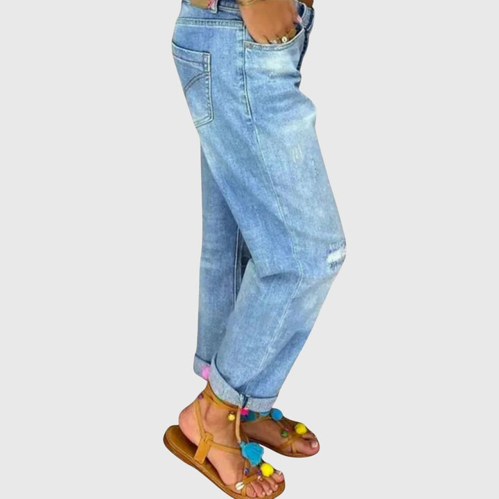Heather | Relaxed Button-Front Jeans