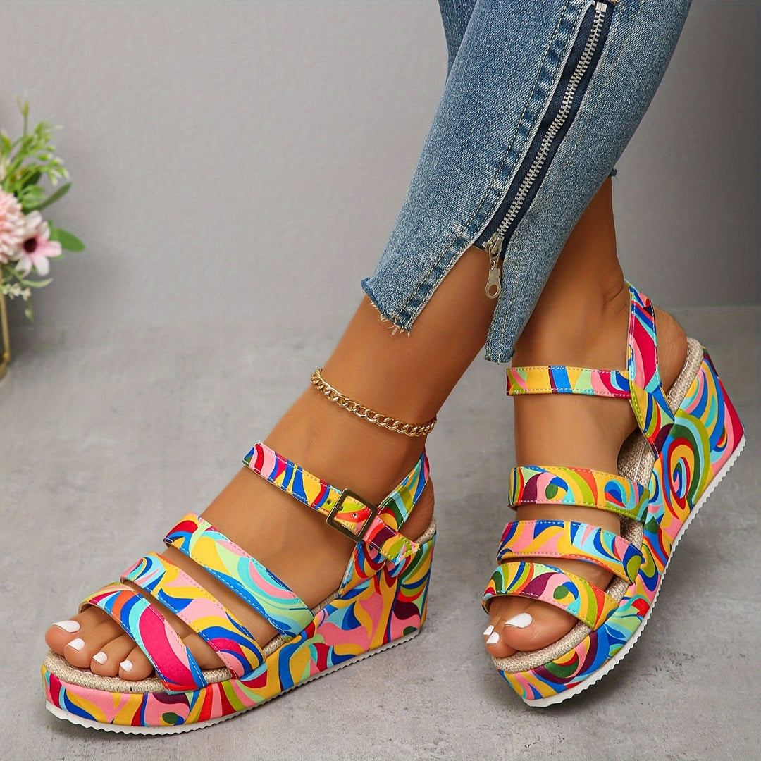 Selora | Women's Platform Ankle Strap Sandals — Open Toe