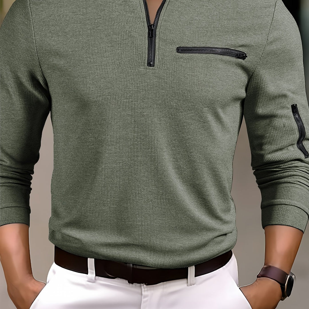 Harvey | Men's Textured Waffle Quarter-Zip Pullover