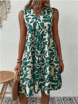 Gemma | Botanical Tiered Sleeveless Dress