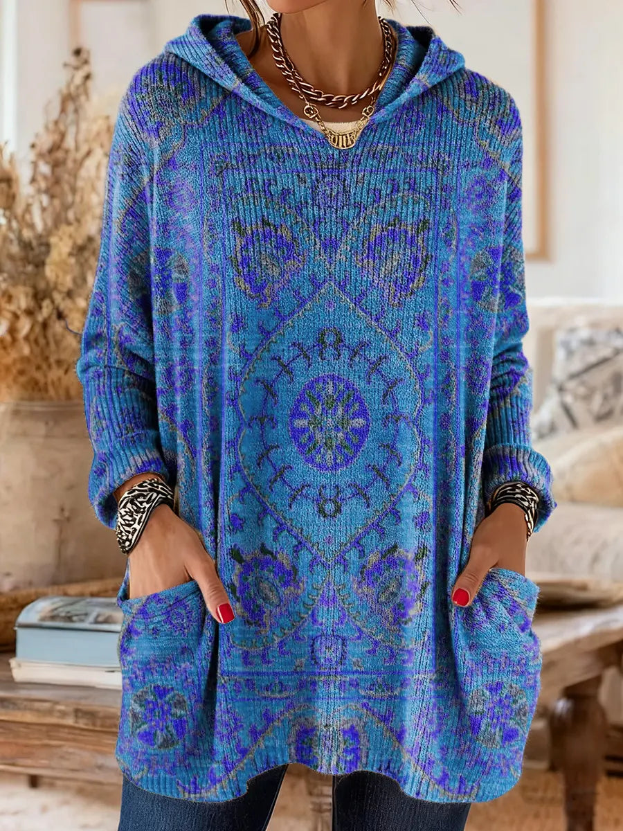 Whitney | Cosy Hooded Patterned Tunic