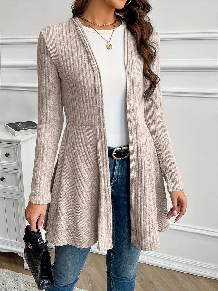 Marianne | Ribbed Longline Open-Front Cardigan