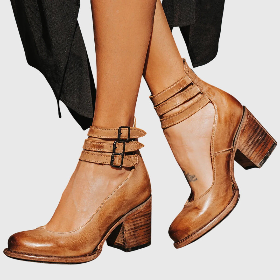 Brynn | Elegant Block-Heel Ankle Heels