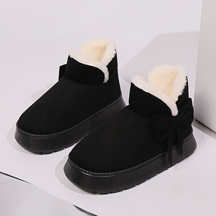 Noelle | Cozy Bow Ankle Boots