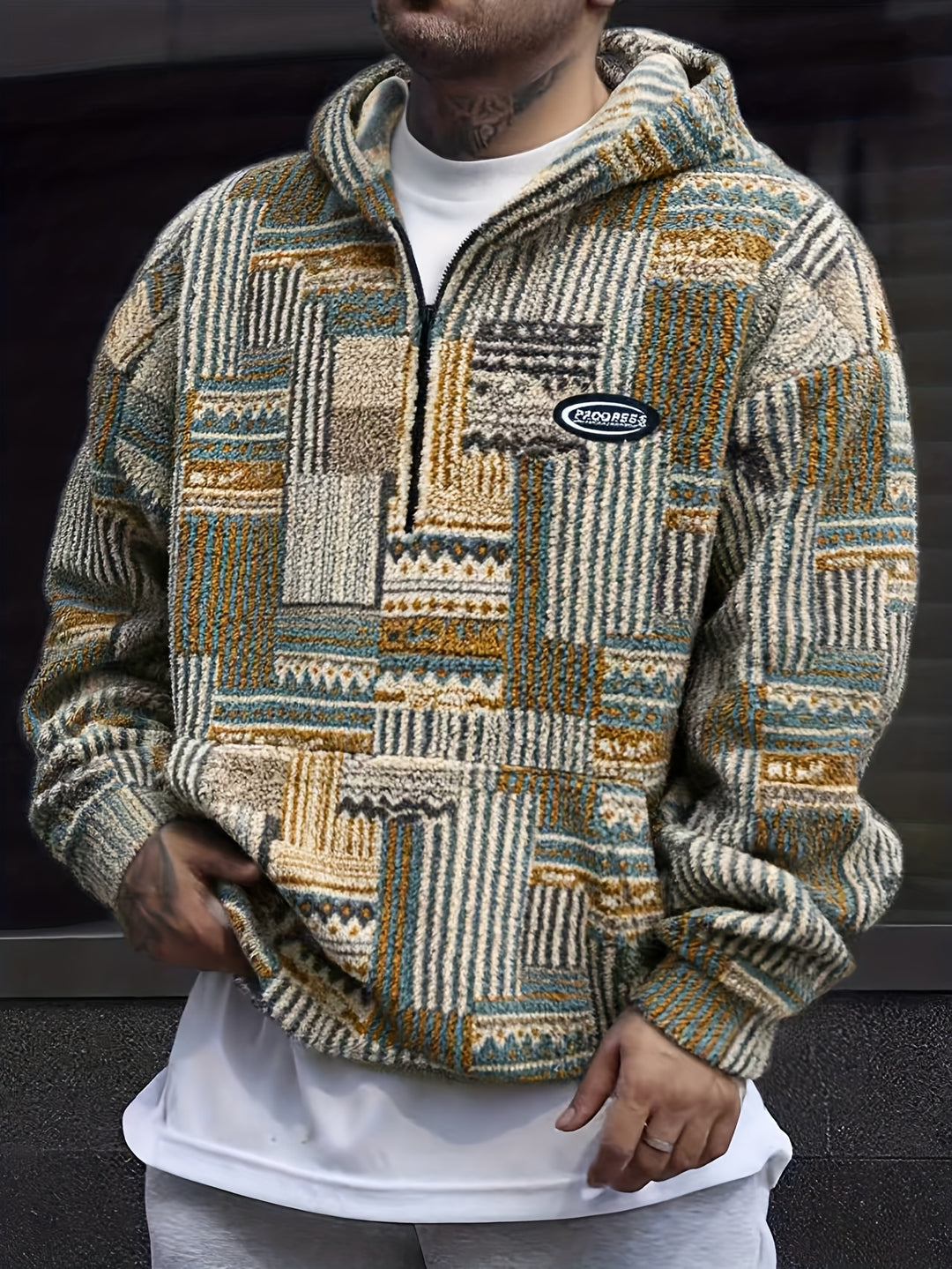 Desmond | Patterned Quarter-Zip Pullover
