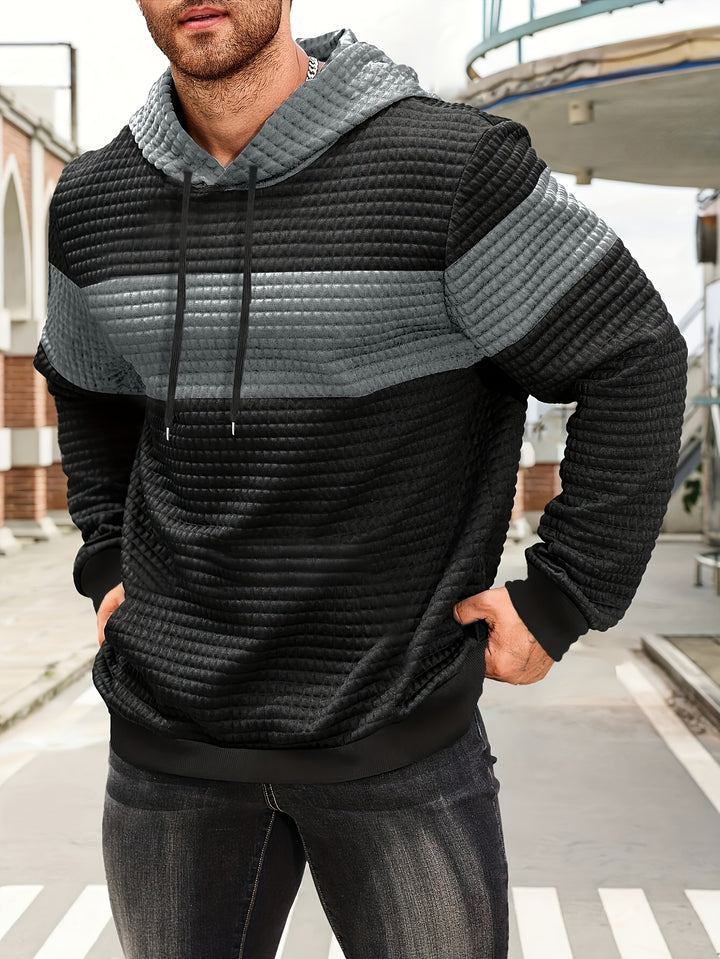 Grayson | Textured Color-Block Hoodie