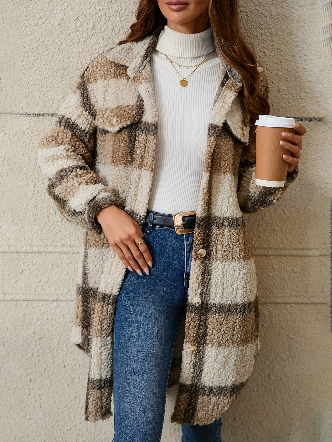 Josephine | Checked Cozy Shacket Coat