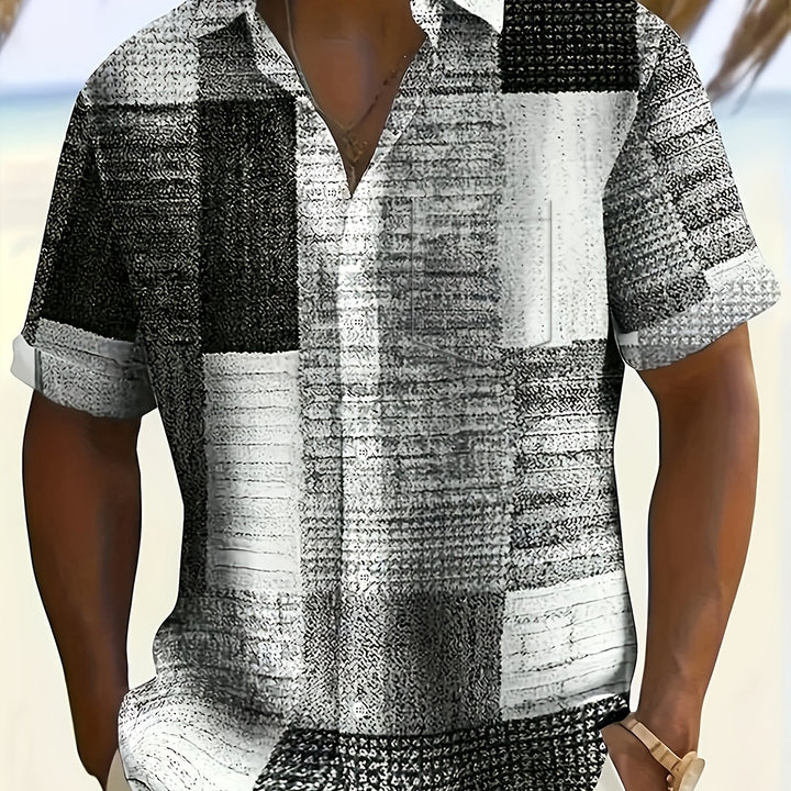 Gable | Men's Coloured Geometric Short Sleeve Shirt