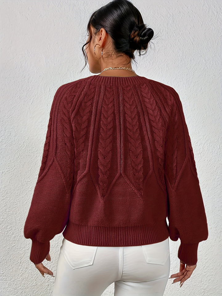 Greta | Cable-Knit Round-Neck Sweater