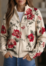 Arabella | Blooming Floral Zip Cardigan