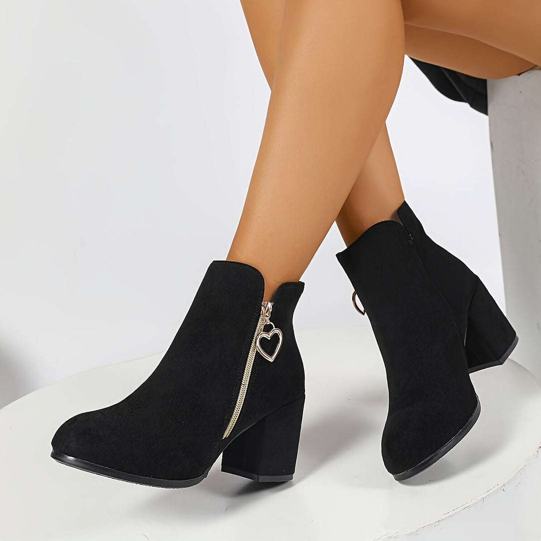 Blanche | Elegant Block-Heel Ankle Boots