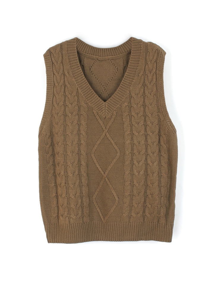 Cambria | Cable-Knit V-Neck Sweater Vest