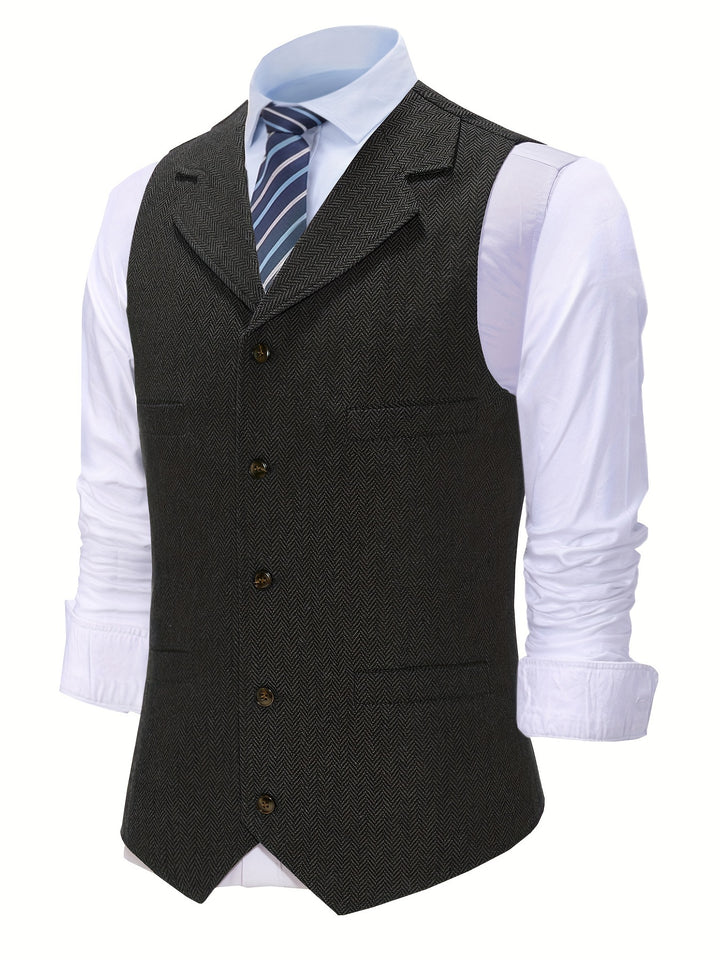 Archer | Herringbone Tailored Waistcoat