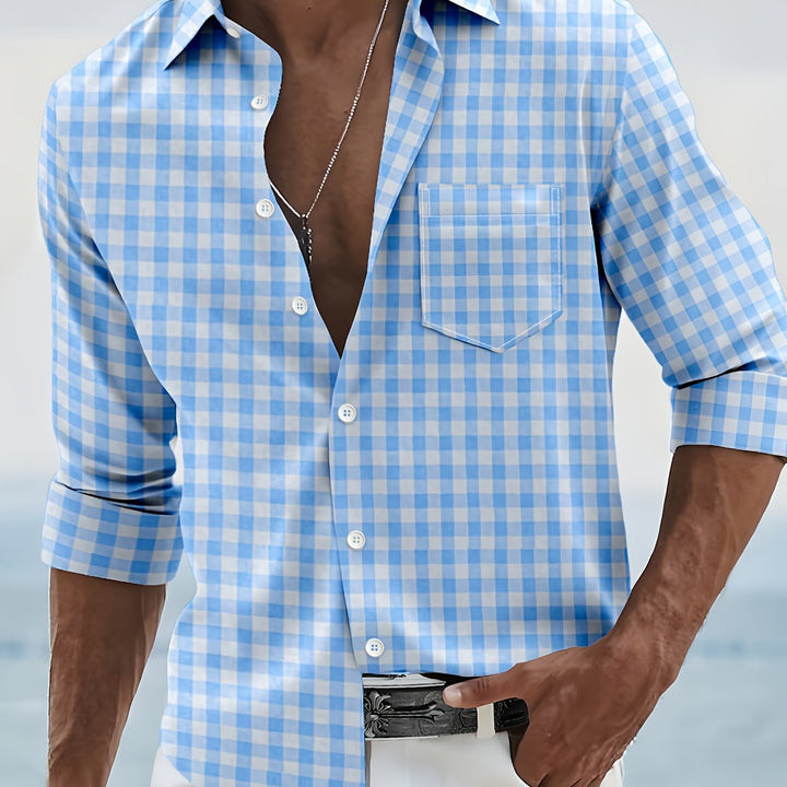 Jonathan | Men's Gingham Check Long Sleeve Shirt