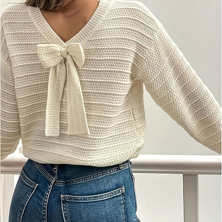 Daphne | Bow-Neck Knit Sweater