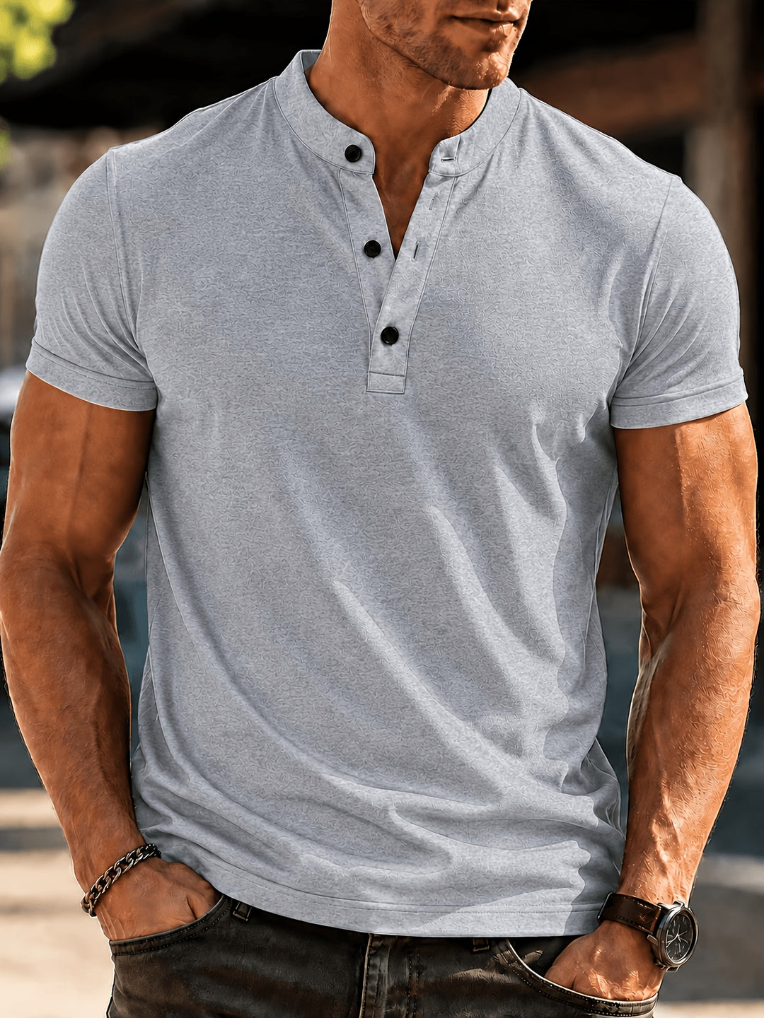 Reed | Men's Stand Collar Short Sleeve T-Shirt