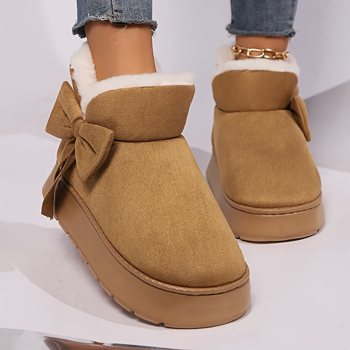 Noelle | Cozy Bow Ankle Boots