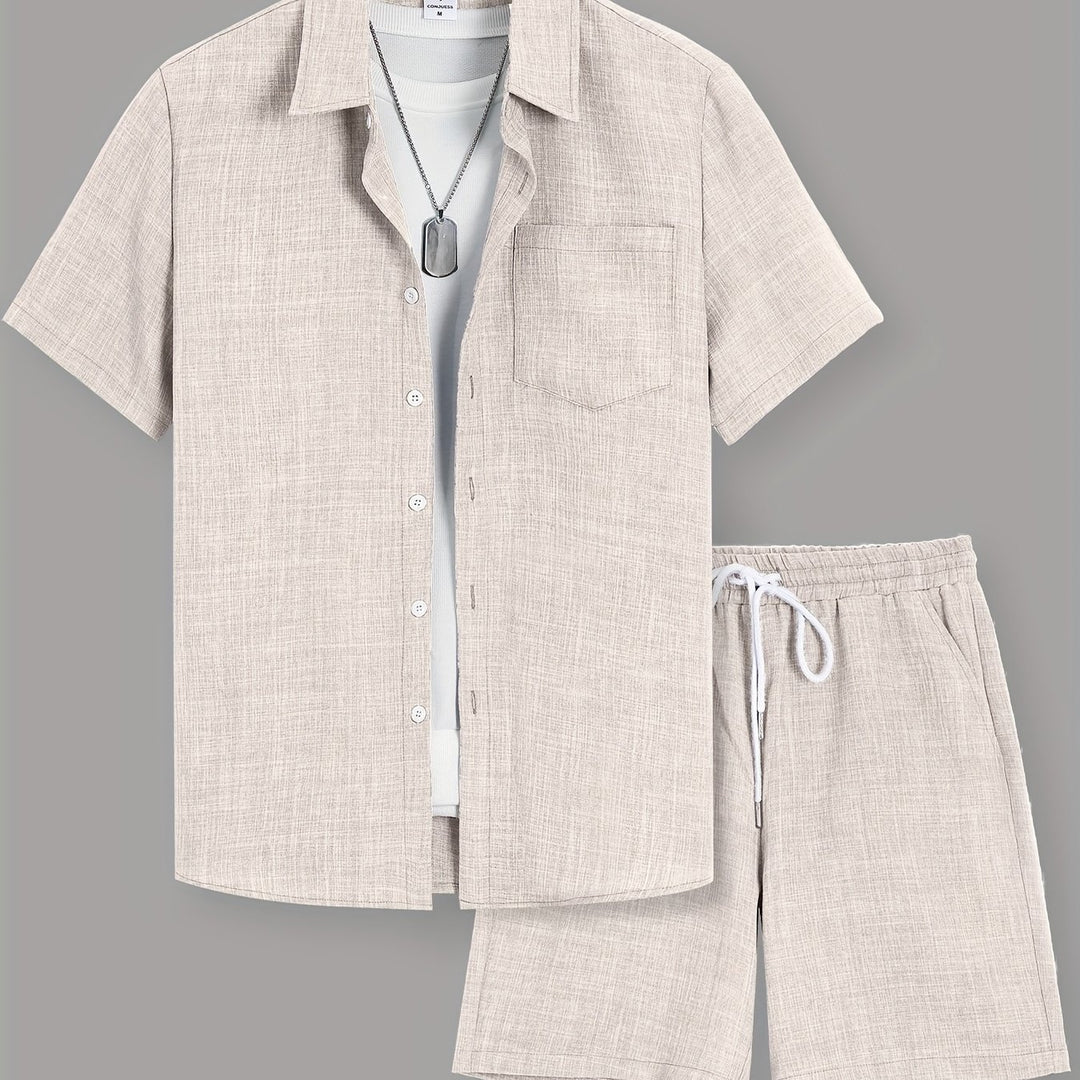 Lawson | Men's Lapel Shirt & Shorts Set