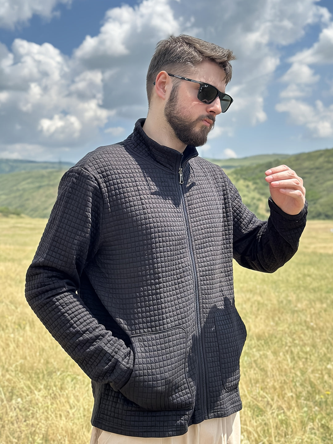 Harvey | Textured Zip-Up Jacket