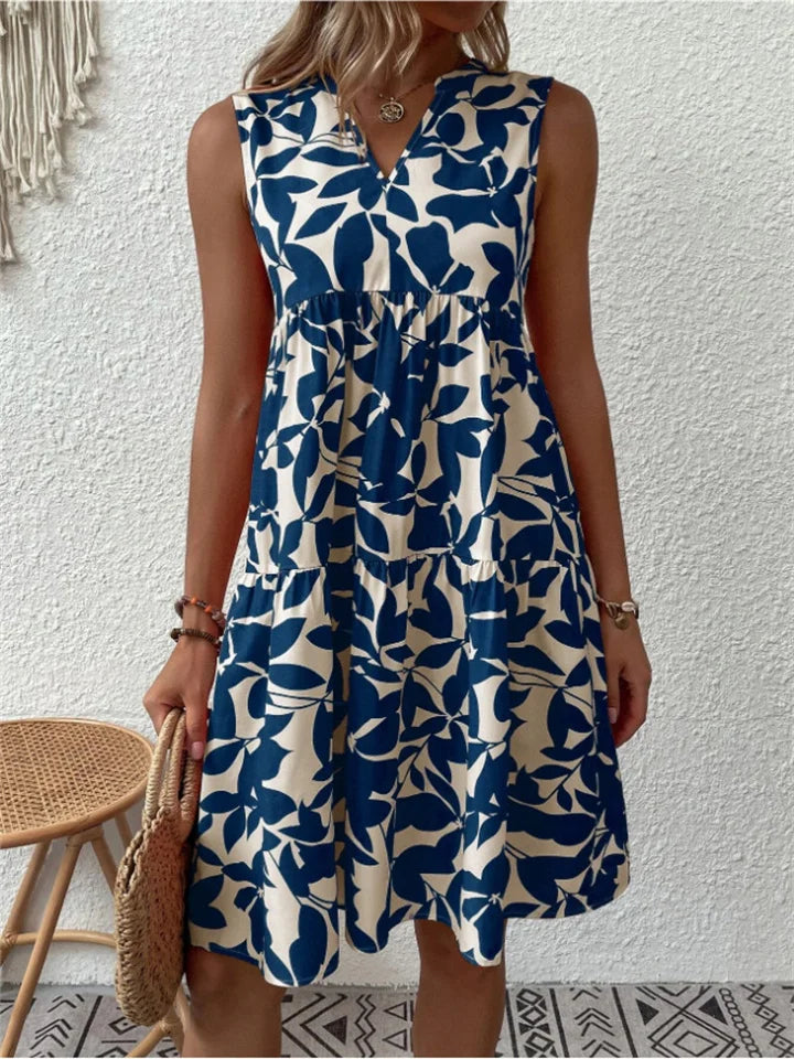 Gemma | Botanical Tiered Sleeveless Dress
