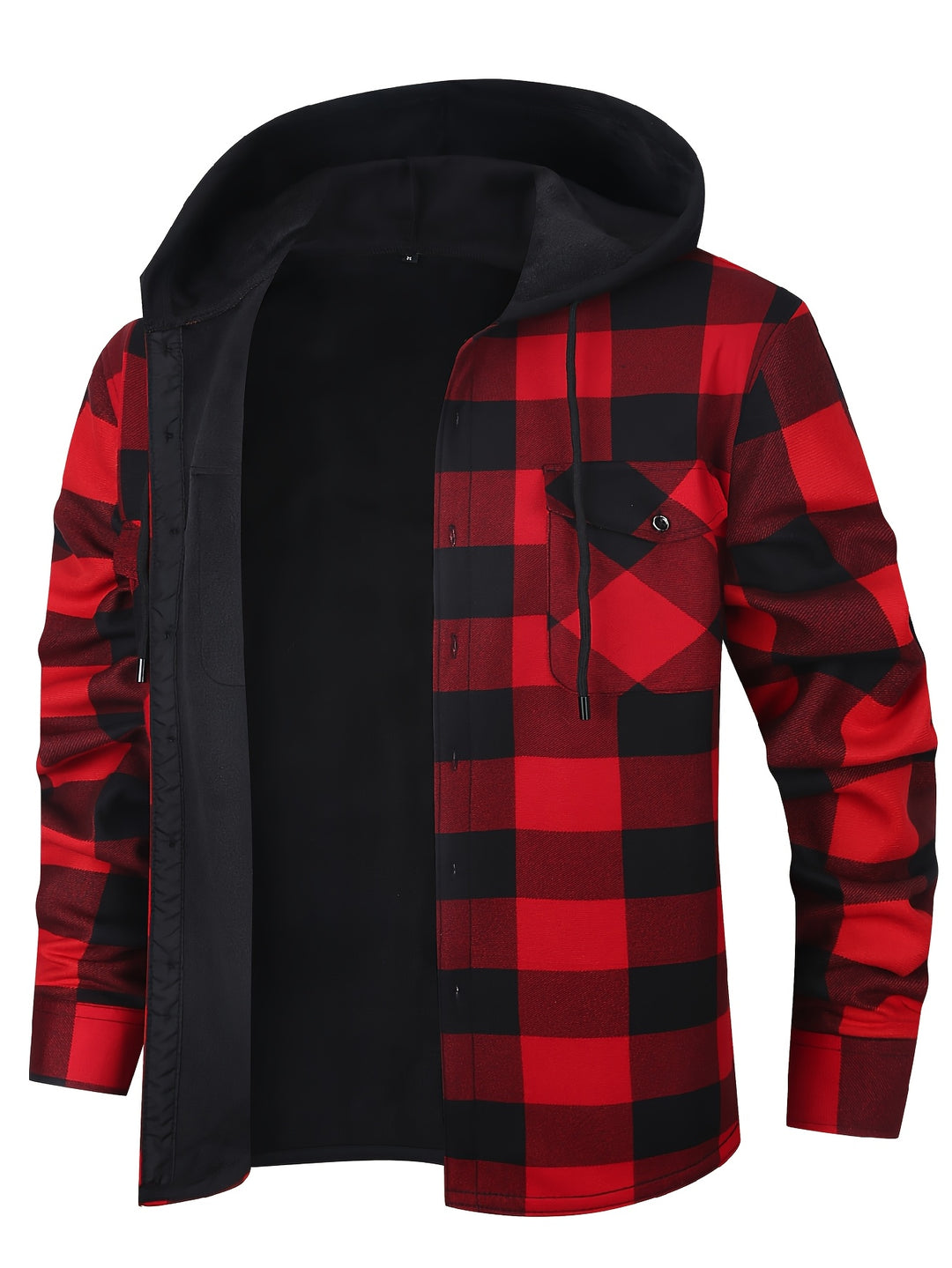 Nolan | Hooded Plaid Shirt Jacket