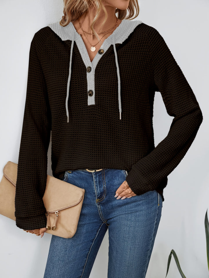 Della | Cozy Waffle-Knit Hoodie