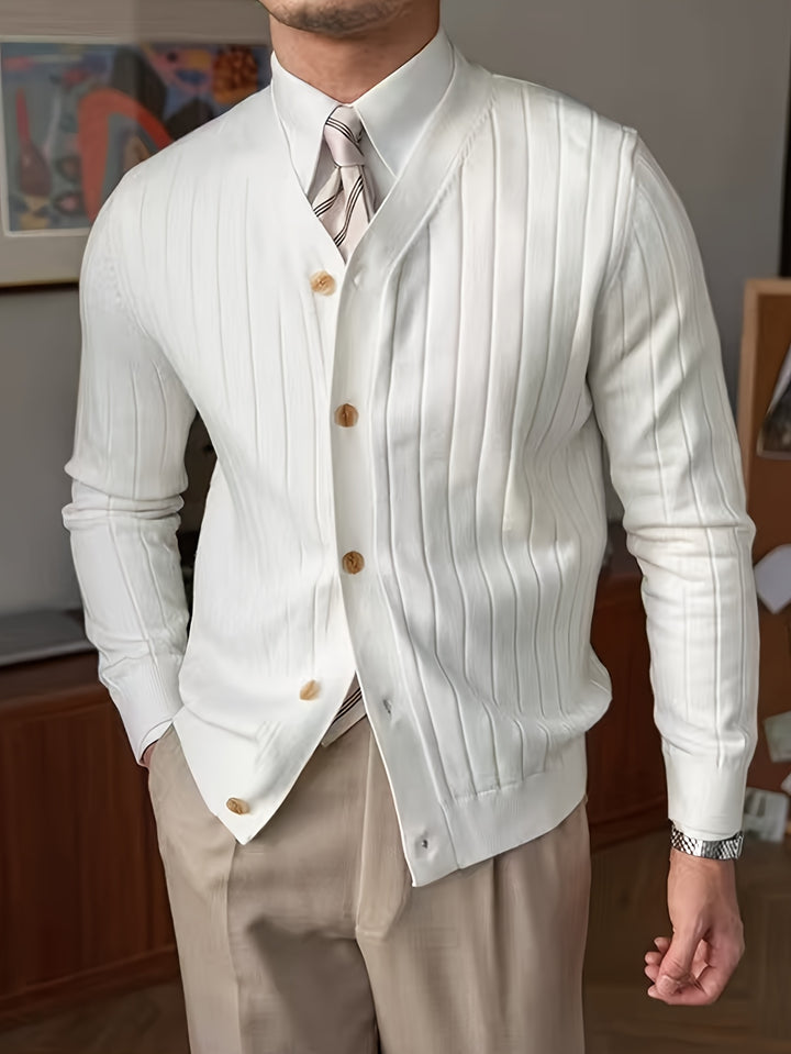 Oliver | Ribbed Button-Up Cardigan