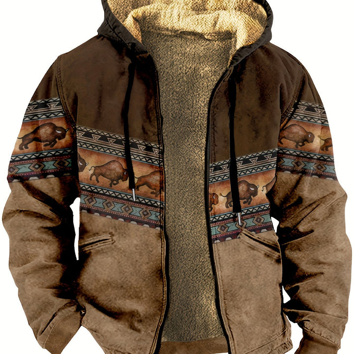 Wesley | Western Fleece-Lined Zip Hoodie