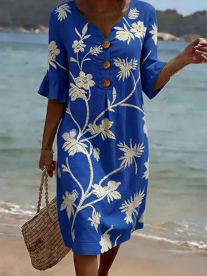 Lila | Floral Button-Front Dress