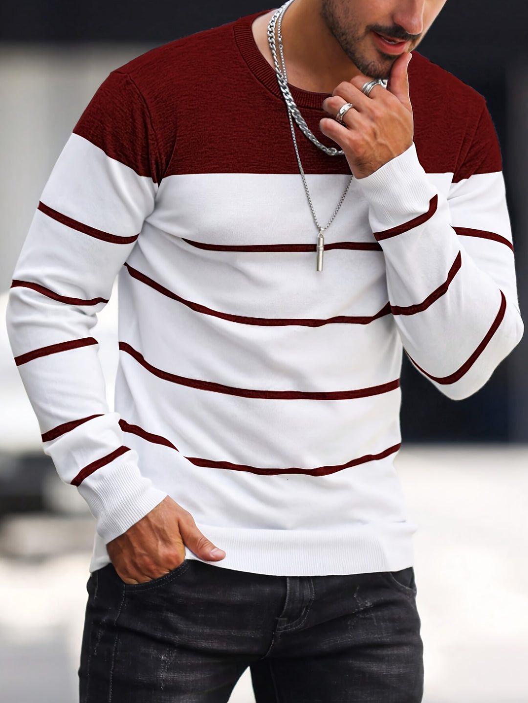 Harvey | Striped Crew Neck Sweater