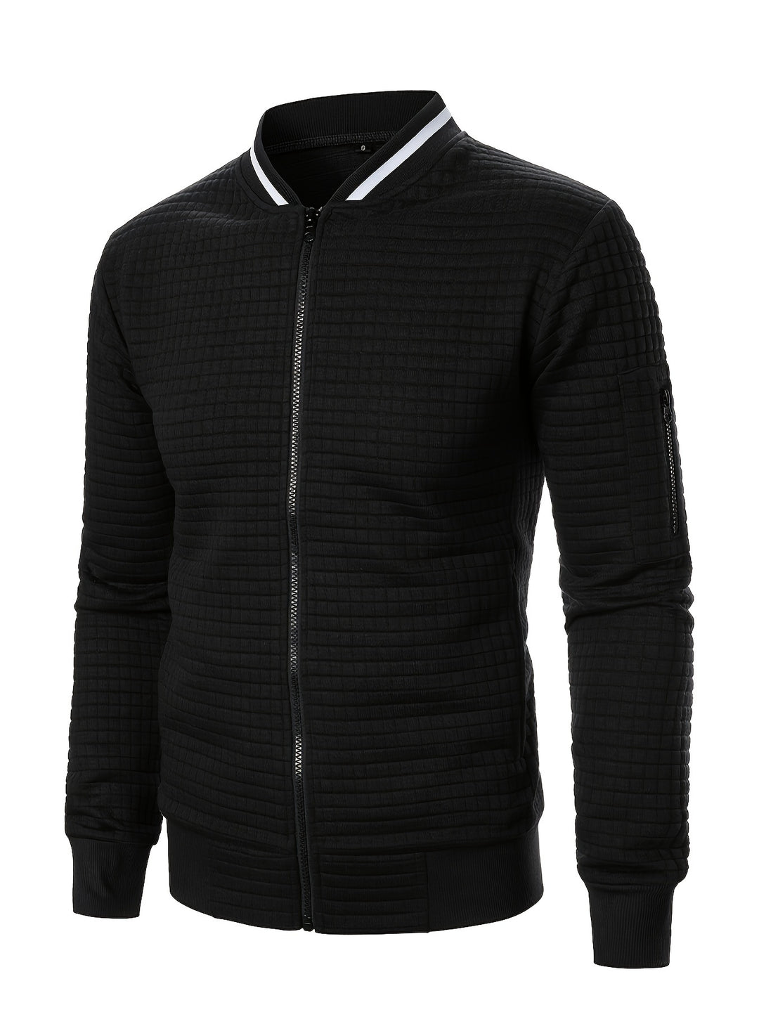 Marcus | Textured Stand-Collar Bomber Jacket