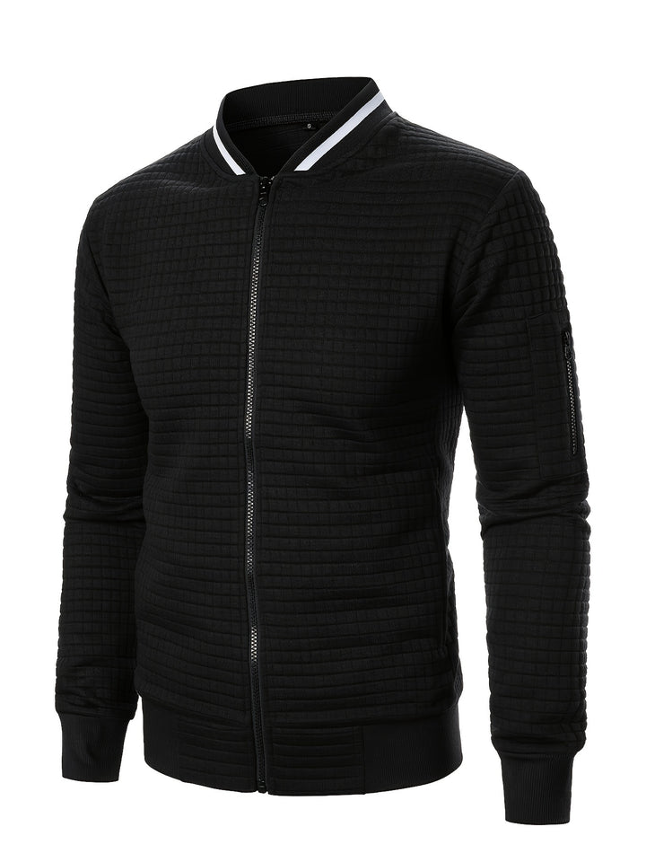 Marcus | Textured Stand-Collar Bomber Jacket
