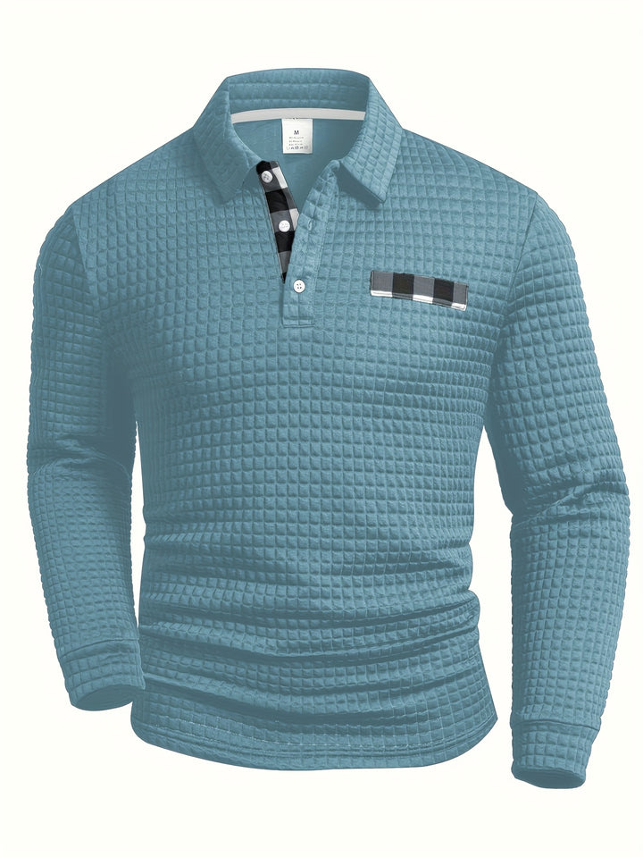 Hollis | Textured Long-Sleeve Polo Shirt
