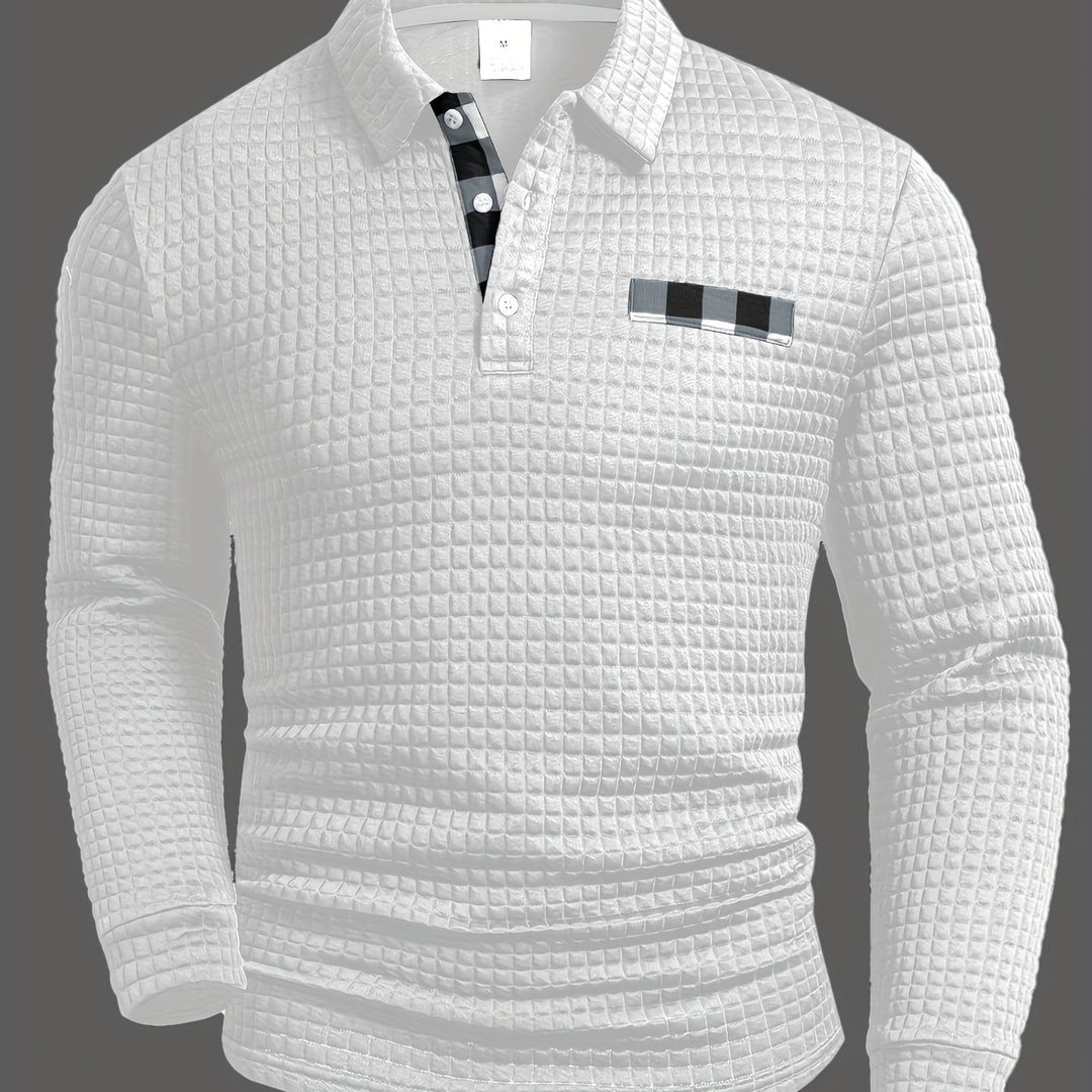 Hollis | Textured Long-Sleeve Polo Shirt