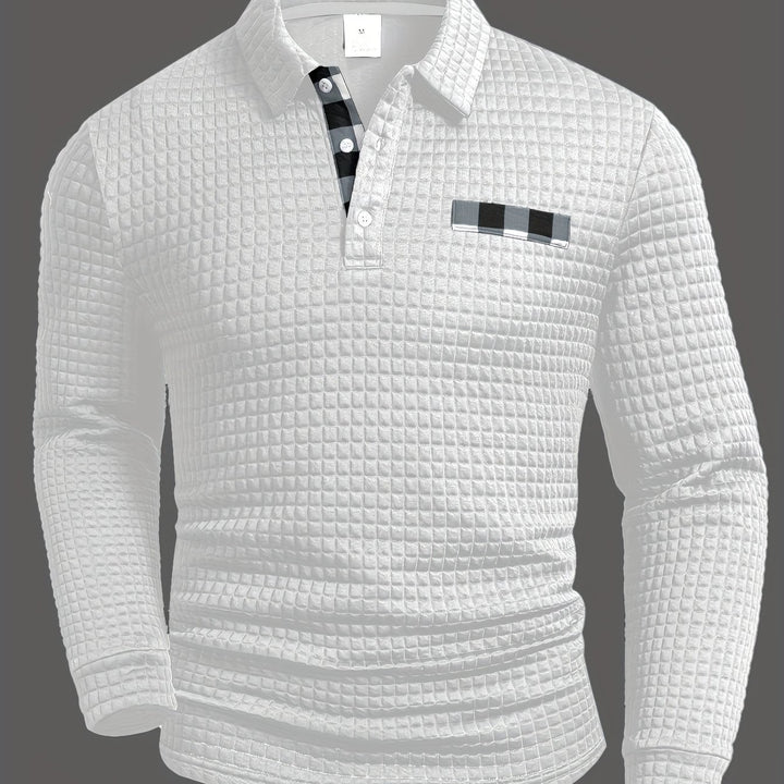 Hollis | Textured Long-Sleeve Polo Shirt