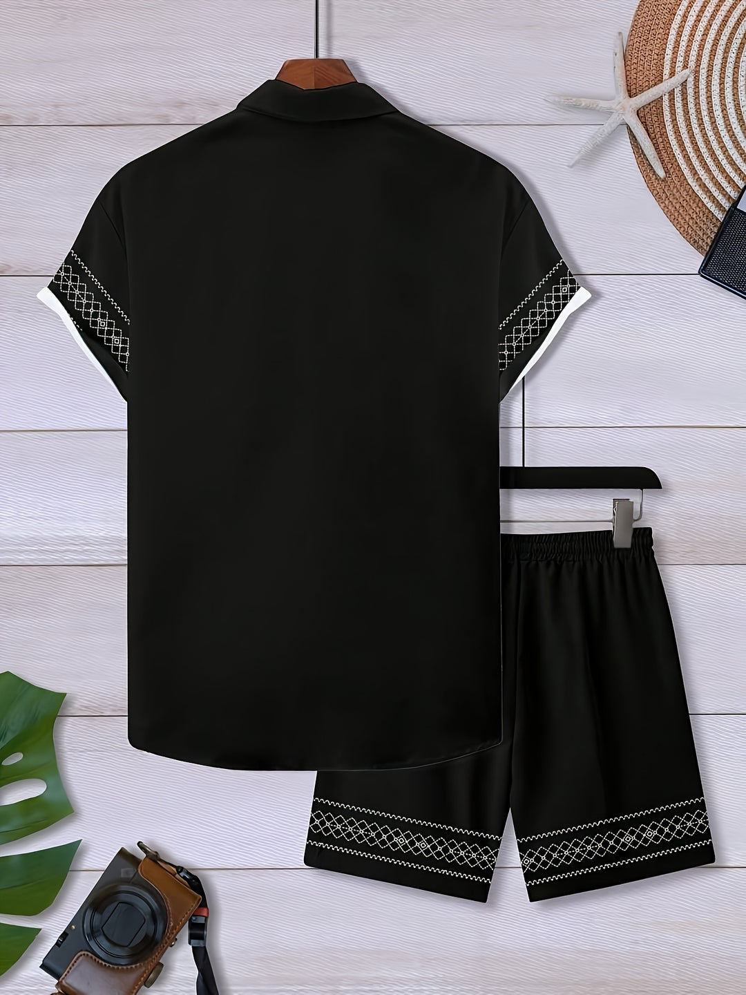 Donovan | Men's Geometric Print Shirt & Shorts Set