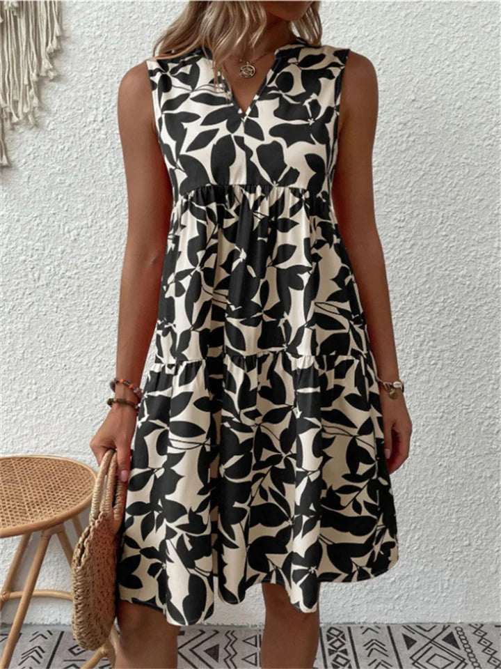Gemma | Botanical Tiered Sleeveless Dress