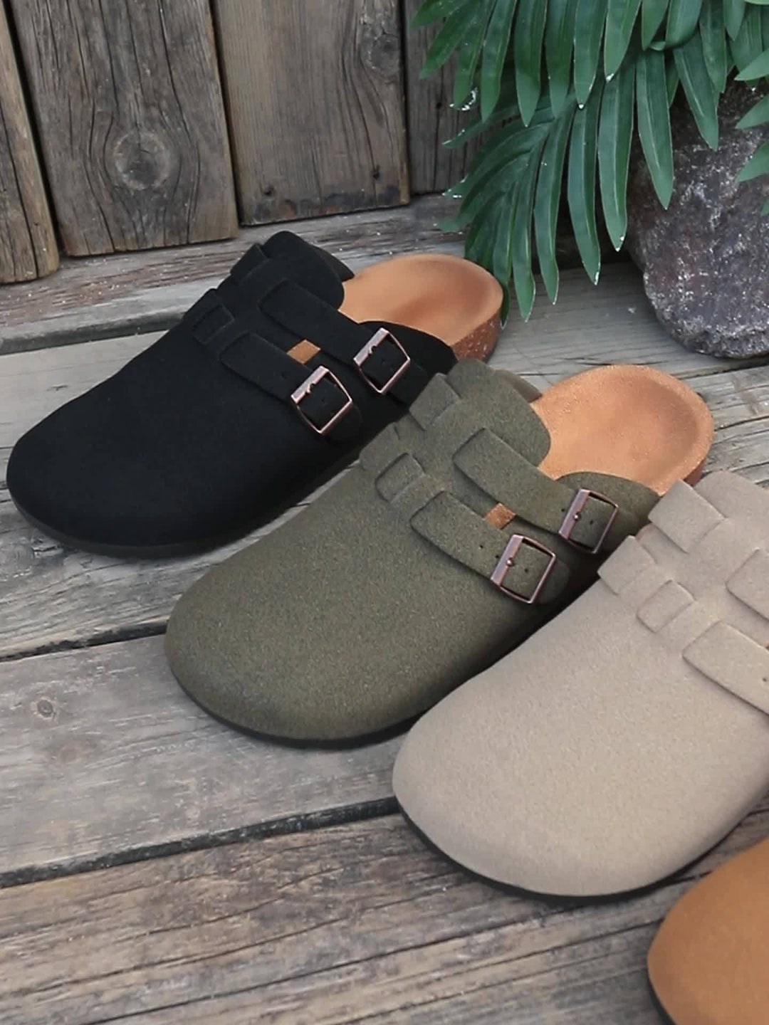 Oskar | Men's Double-Buckle Suede Clog Mule