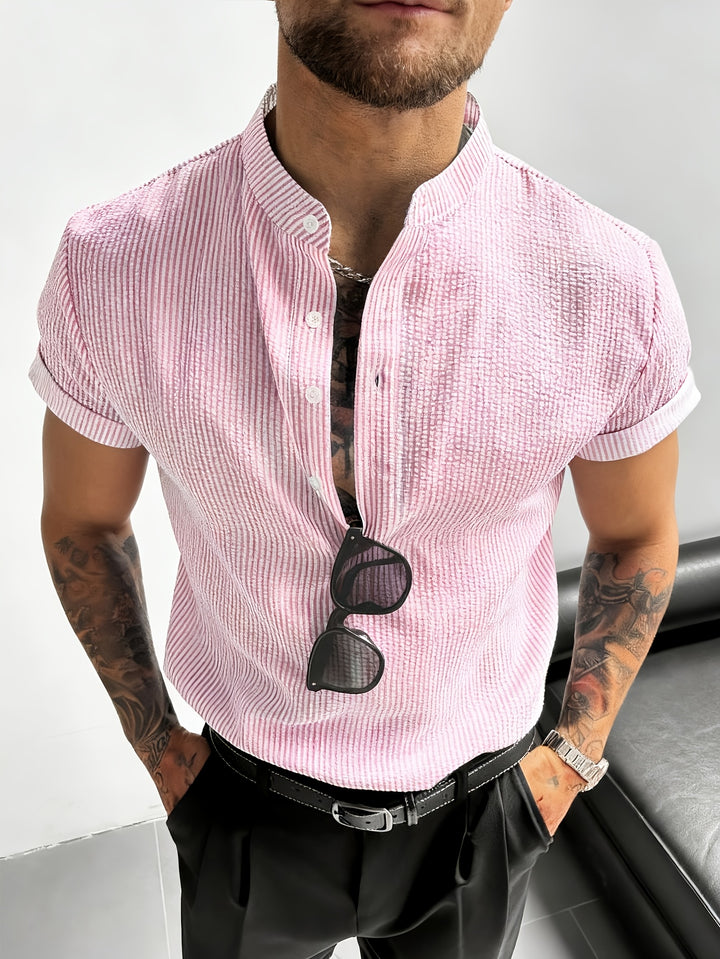 Ledger | Men's Seersucker Striped Short Sleeve Shirt