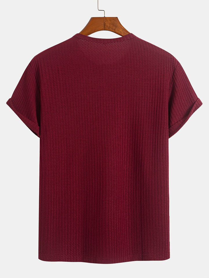 Augustus | Men's Ribbed Knit Henley T-Shirt