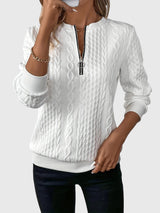 Romy | Textured Zip-Neck Sweater