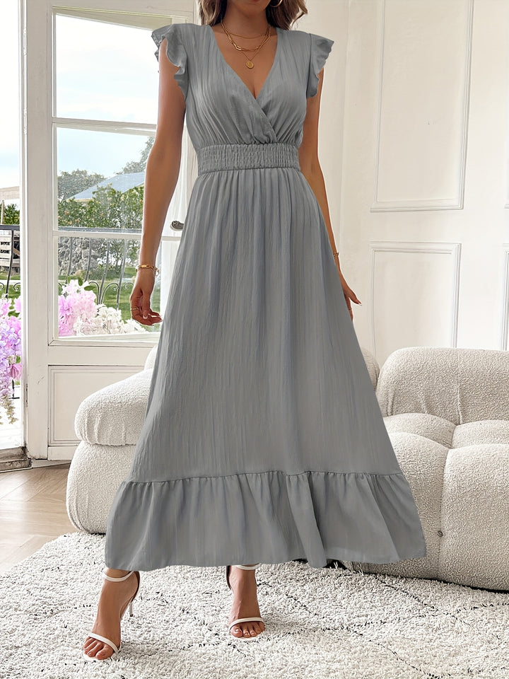 Seraphina | Ruffled V-Neck Midi Dress